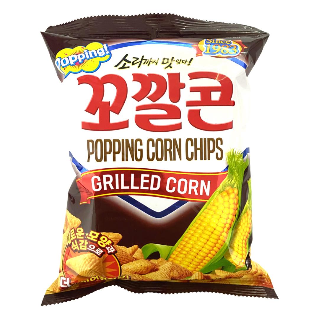 Korean Lotte Popping Corn Chips Grilled Corn Flavor – 72g